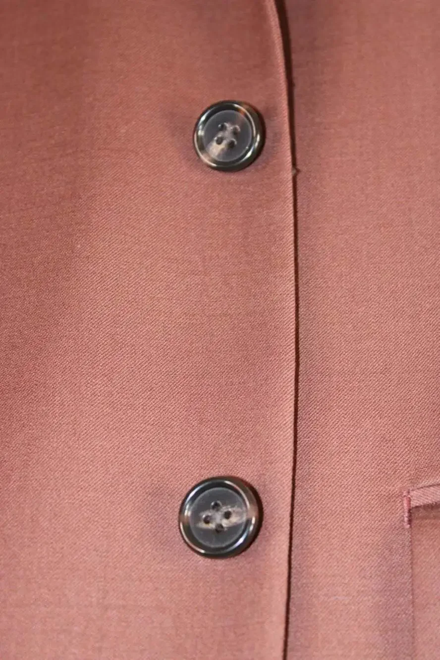 Turnbury 38R Wool Stretch Two-Button Suit Jacket Blazer in Brown